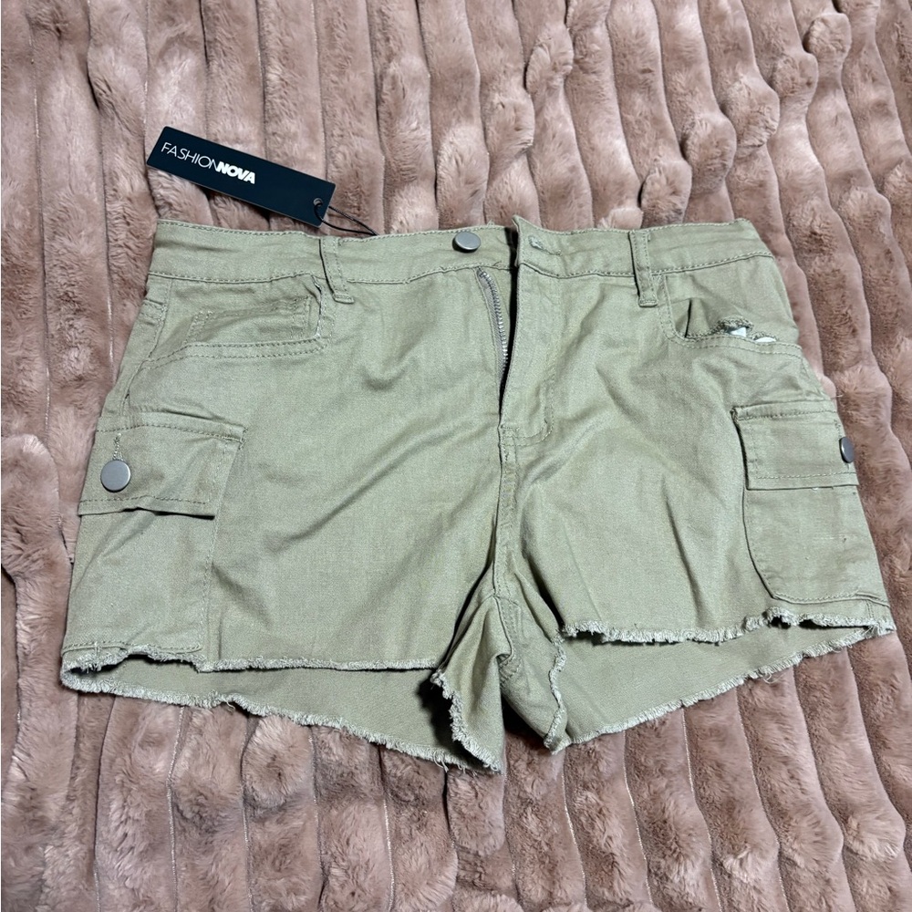 Fashion Nova Olive Cargo Shorts